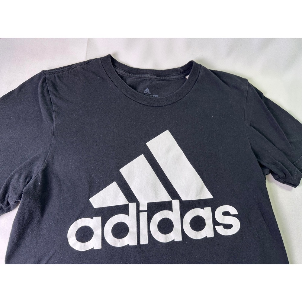 Adidas Amplifier Tee Mens Small Black White Logo Short Sleeve Athletic Gym Shirt